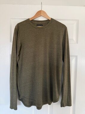 Goodlife Olive Long Sleeve Crewneck Tee for Men